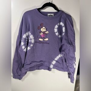Disney Parks Purple Tie-Dye Mickey Mouse Gear Sweatshirt XL extra large